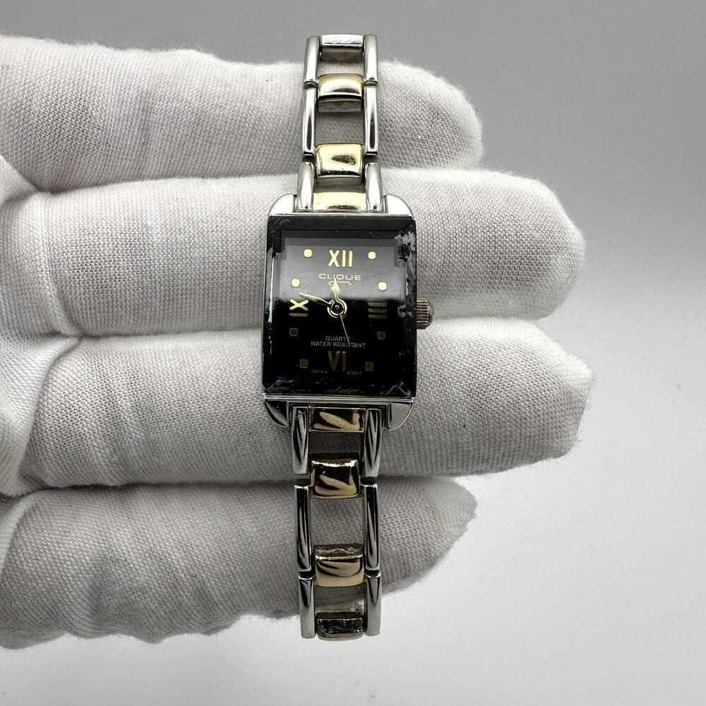 Clique Two-Tone Rectangular Quartz Watch - Picture 2 of 9